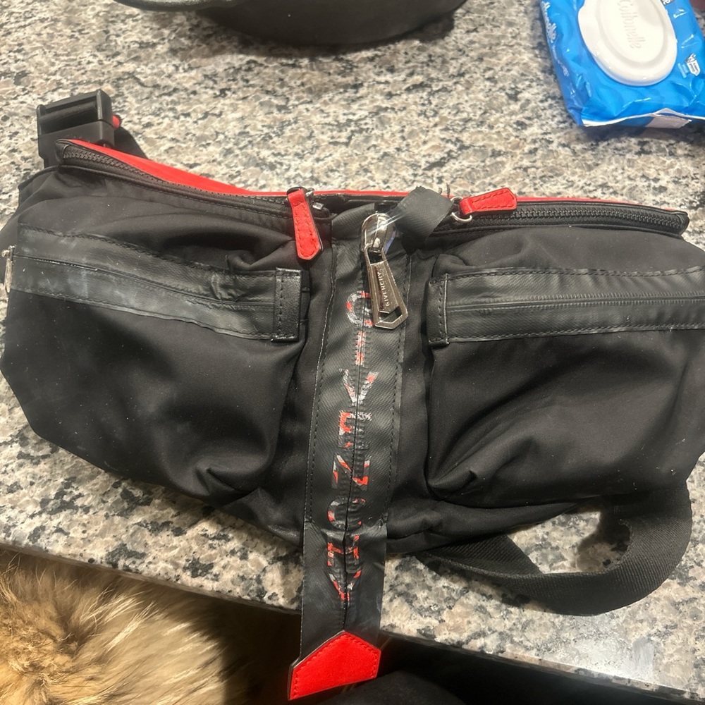 Givenchy Black and Red fannypack Bag
